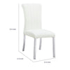 Hols Parson Dining Side Chair Set of 2 | White Fabric | Silver Steel