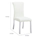 Hols Parson Dining Side Chair Set of 2 | White Fabric | Silver Steel