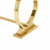 Hols Dining Table | Gold B&ing on White Top | O-Shaped Steel Legs 80"