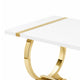 Hols Dining Table | Gold B&ing on White Top | O-Shaped Steel Legs 80"