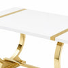 Hols Dining Table | Gold B&ing on White Top | O-Shaped Steel Legs 80"