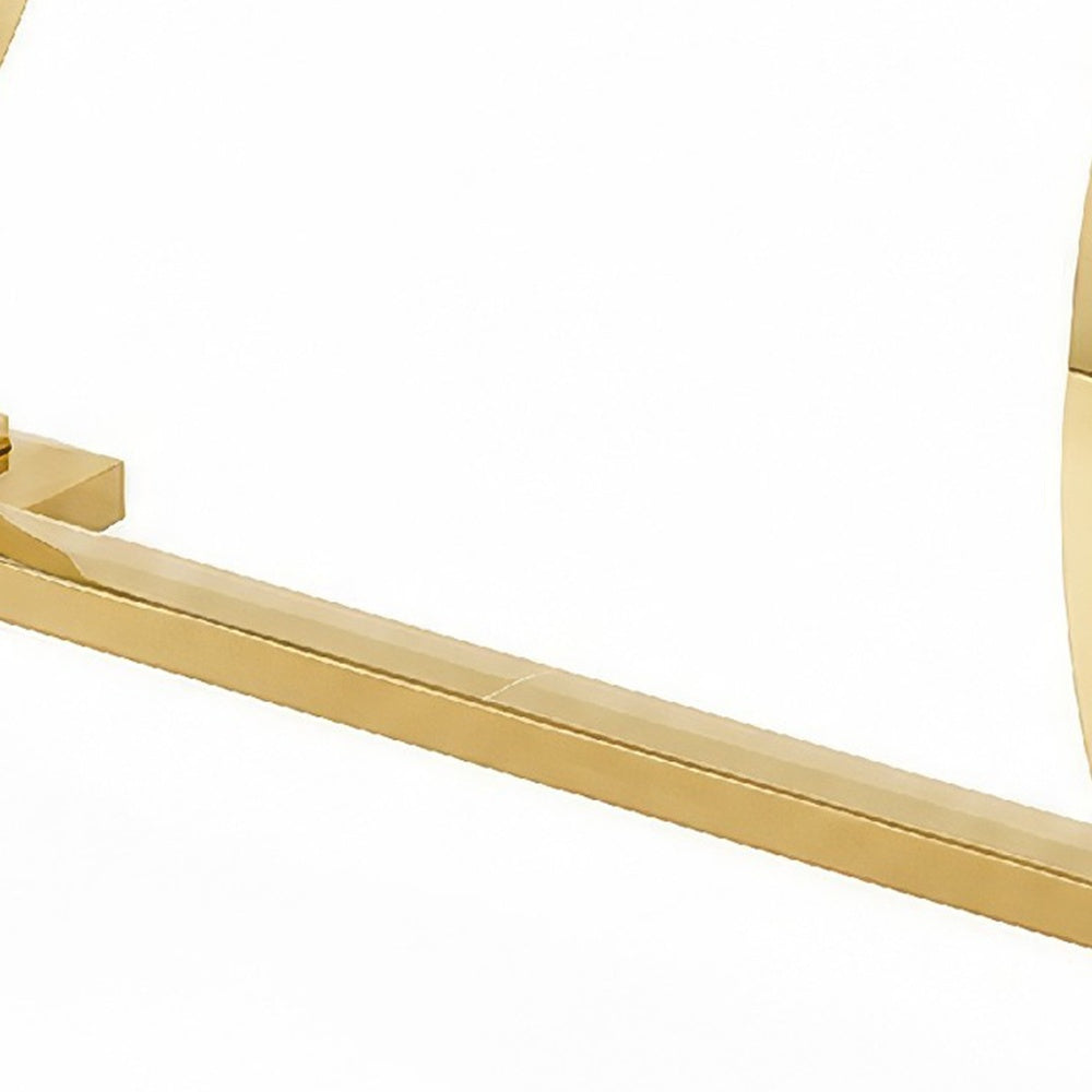 Hols Dining Table | Gold B&ing on White Top | O-Shaped Steel Legs 80"