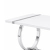 Hols Dining Table | Silver B&ing on White Top | O-Shaped Steel Legs 80"