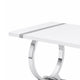 Hols Dining Table | Silver B&ing on White Top | O-Shaped Steel Legs 80"