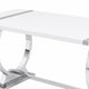 Hols Dining Table | Silver B&ing on White Top | O-Shaped Steel Legs 80"