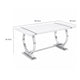 Hols Dining Table | Silver B&ing on White Top | O-Shaped Steel Legs 80"