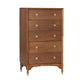 Urne Tall Dresser Chest | 5 Drawers | Gold Capped Legs | Walnut Brown Wood