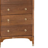 Urne Tall Dresser Chest | 5 Drawers | Gold Capped Legs | Walnut Brown Wood