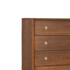 Urne Tall Dresser Chest | 5 Drawers | Gold Capped Legs | Walnut Brown Wood
