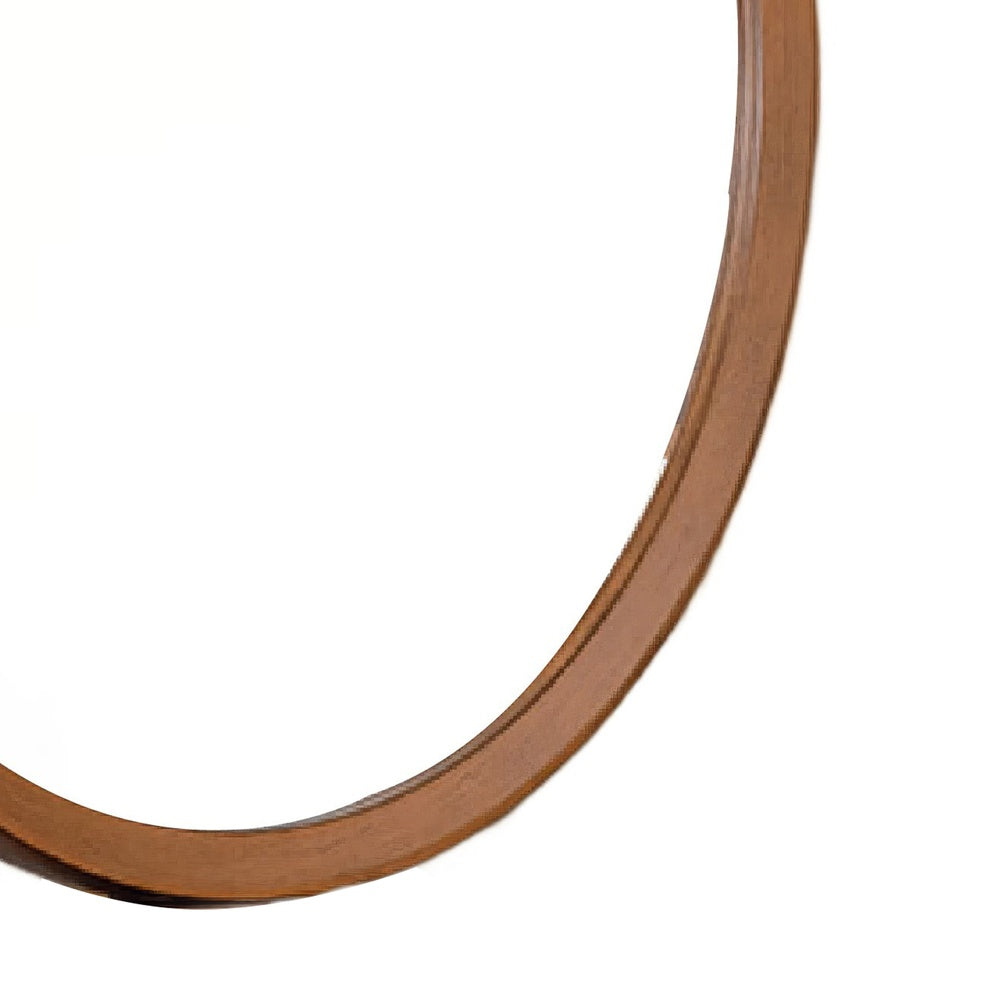 Urne Dresser Mirror | Framed Design | Walnut Brown Wood | 36" Round