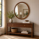 Urne Dresser Mirror | Framed Design | Walnut Brown Wood | 36" Round