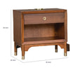 Urne Nightst& | 1 Drawer with Shelf | USB Port & LED | Walnut Brown