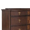 Raam Wide Dresser | 9 Drawers | Gold Capped Legs | Dark Cherry Brown