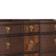 Raam Wide Dresser | 9 Drawers | Gold Capped Legs | Dark Cherry Brown