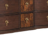 Raam Wide Dresser | 9 Drawers | Gold Capped Legs | Dark Cherry Brown