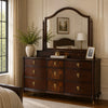 Raam Arched Dresser Mirror | 3 Drawers | Tiltable | 40x54 Dark Cherry Brown