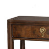 Raam Nightst& | 2 Drawers | 1 Shelf | Gold Capped Legs | Dark Cherry Brown