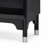 Tora Nightst& | 2 USB Ports | Drawer & Shelf | Silver Capped Legs | Black