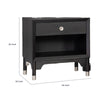 Tora Nightst& | 2 USB Ports | Drawer & Shelf | Silver Capped Legs | Black