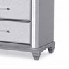Gala Tall Dresser Chest | 5 Drawers | Felt-Lined | Crystal Trim w LED | Gray