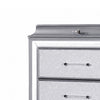 Gala Tall Dresser Chest | 5 Drawers | Felt-Lined | Crystal Trim w LED | Gray