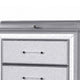 Gala Tall Dresser Chest | 5 Drawers | Felt-Lined | Crystal Trim w LED | Gray