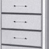 Gala Tall Dresser Chest | 5 Drawers | Felt-Lined | Crystal Trim w LED | Gray