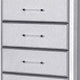 Gala Tall Dresser Chest | 5 Drawers | Felt-Lined | Crystal Trim w LED | Gray