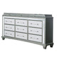 Gala Wide Dresser | 12 Drawers | Felt-Lined | Crystal Trim w LED | Gray
