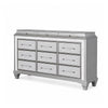 Gala Wide Dresser | 12 Drawers | Felt-Lined | Crystal Trim w LED | Gray