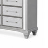Gala Wide Dresser | 12 Drawers | Felt-Lined | Crystal Trim w LED | Gray