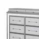 Gala Wide Dresser | 12 Drawers | Felt-Lined | Crystal Trim w LED | Gray