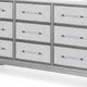 Gala Wide Dresser | 12 Drawers | Felt-Lined | Crystal Trim w LED | Gray