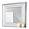 Gala Dresser Mirror | Embedded Crystal Trim w LED | Gray 40x44 Rectangular
