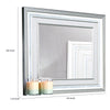 Gala Dresser Mirror | Embedded Crystal Trim w LED | Gray 40x44 Rectangular