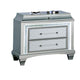Gala Nightst& | 2 Drawers | Felt-Lined | Crystal Trim w LED | Glam Gray