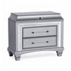 Gala Nightst& | 2 Drawers | Felt-Lined | Crystal Trim w LED | Glam Gray
