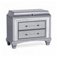Gala Nightst& | 2 Drawers | Felt-Lined | Crystal Trim w LED | Glam Gray
