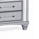 Gala Nightst& | 2 Drawers | Felt-Lined | Crystal Trim w LED | Glam Gray