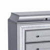 Gala Nightst& | 2 Drawers | Felt-Lined | Crystal Trim w LED | Glam Gray