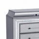 Gala Nightst& | 2 Drawers | Felt-Lined | Crystal Trim w LED | Glam Gray