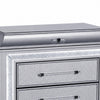 Gala Nightst& | 2 Drawers | Felt-Lined | Crystal Trim w LED | Glam Gray