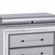 Gala Nightst& | 2 Drawers | Felt-Lined | Crystal Trim w LED | Glam Gray