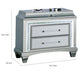 Gala Nightst& | 2 Drawers | Felt-Lined | Crystal Trim w LED | Glam Gray