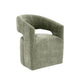 Esha Accent Barrel Chair w Casters | Foam Fill Textured Green Upholstery