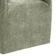 Esha Accent Barrel Chair w Casters | Foam Fill Textured Green Upholstery