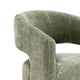 Esha Accent Barrel Chair w Casters | Foam Fill Textured Green Upholstery
