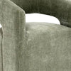 Esha Accent Barrel Chair w Casters | Foam Fill Textured Green Upholstery