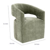 Esha Accent Barrel Chair w Casters | Foam Fill Textured Green Upholstery