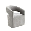 Esha Accent Barrel Chair w Casters | Foam Fill Light Gray Upholstery